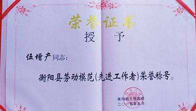 衡陽(yáng)雙雁運輸機械有限公司勞動(dòng)模范